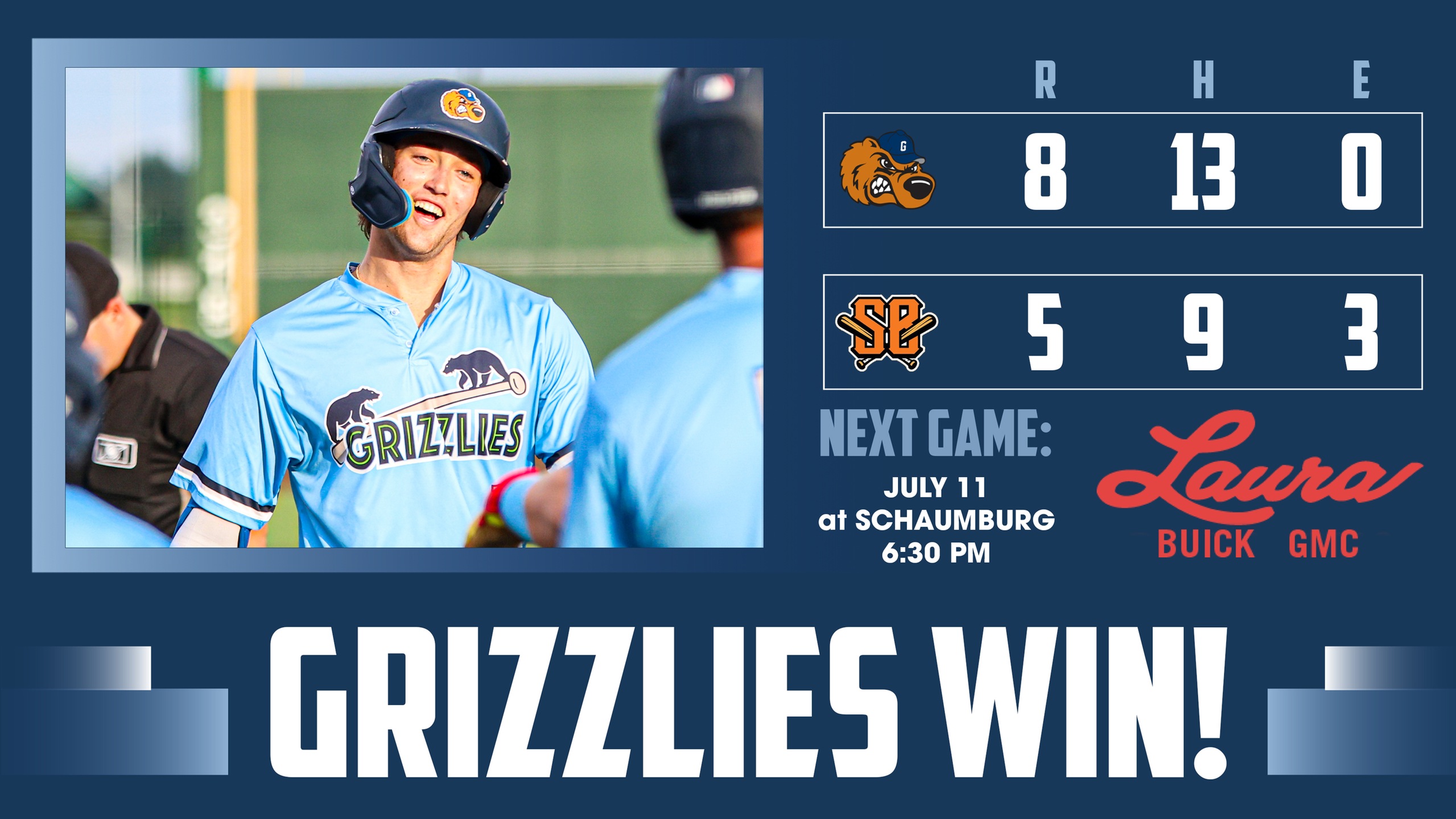 Grizzlies Erupt Late for Comeback Win in Schaumburg